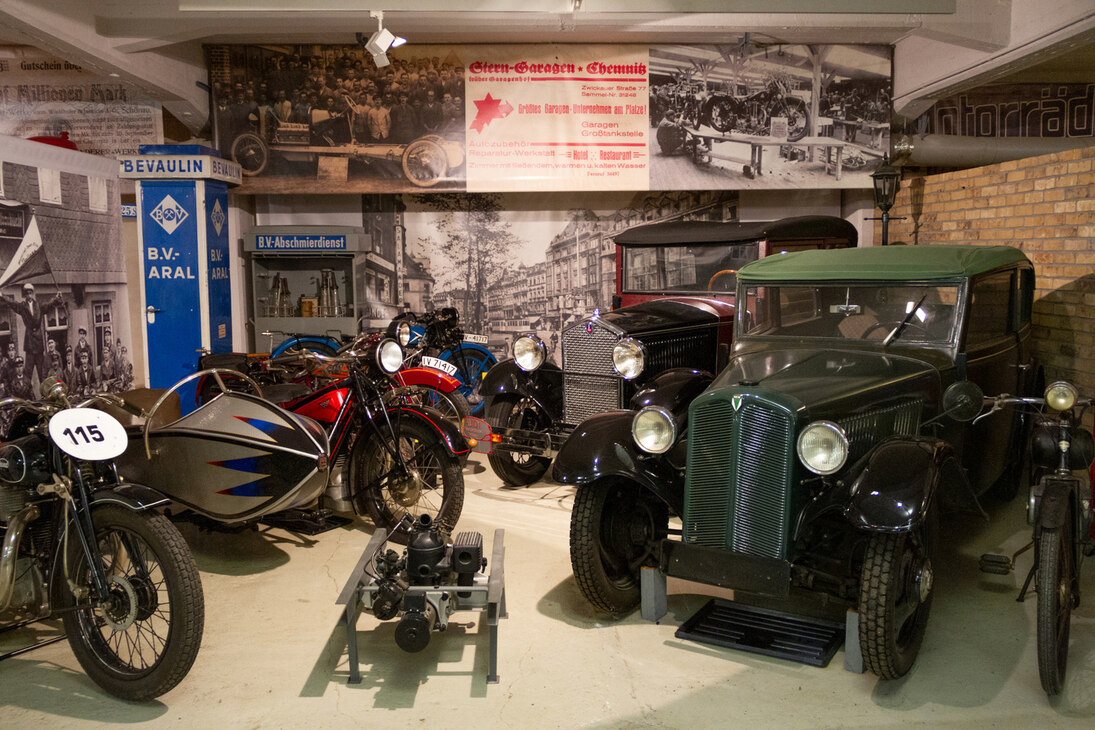 Das Foto zeigt das Museum für sächsische Fahrzeuge in Chemnitz.