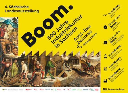 Plakat zur 4. Sächsischen Landesausstellung 2020 »Boom.«